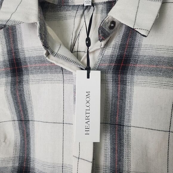 NWT Heartloom Luka Plaid Lace-Up Back Shirt Size XS - Picture 7 of 10